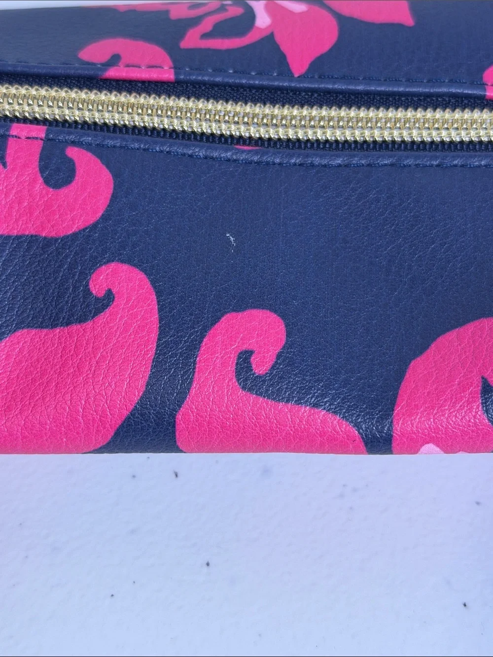 Lilly Pulitzer circular travel case and brush pouch